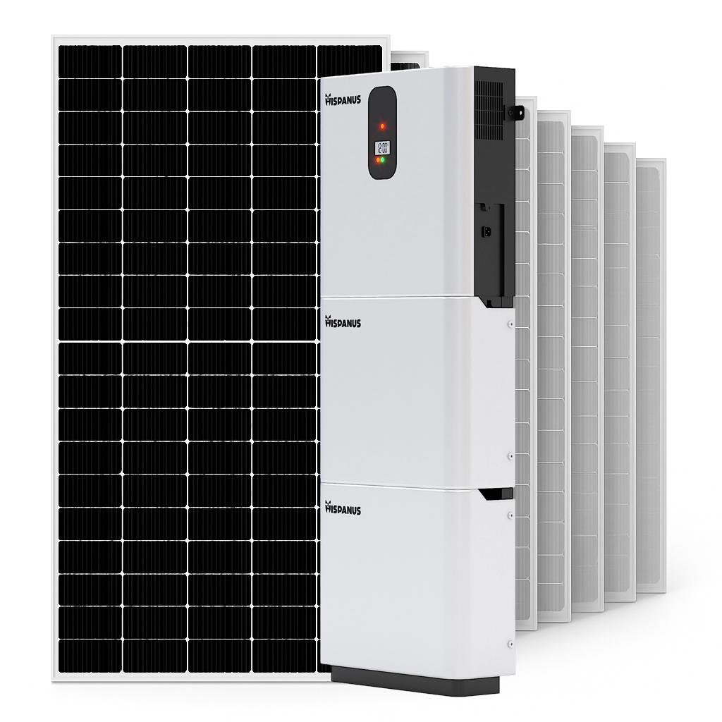 Kit solar autoconsumo 10 kW con 2 baterías 5 kWh – Inversor híbrido 5 kW – 6000 ciclos