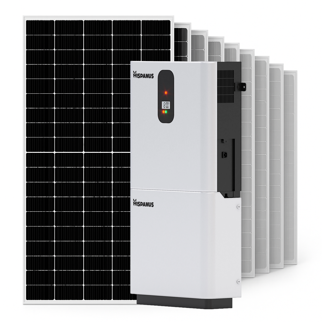 Kit solar autoconsumo 5 kW con batería 5 kWh – Inversor híbrido – 6000 ciclos